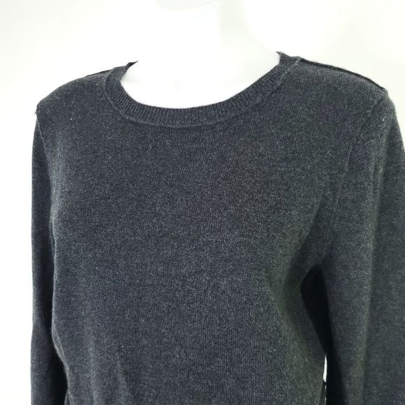Cullen Cashmere Crew Neck Long Sleeve Sweater Gray sz Medium - Picture 4 of 10